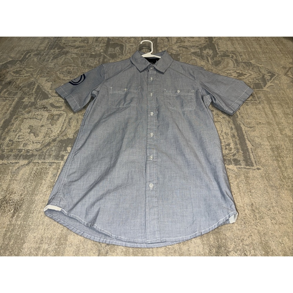 Burnside Shirt Mens Sz Small Gray Short Sleeve Button‎ Down